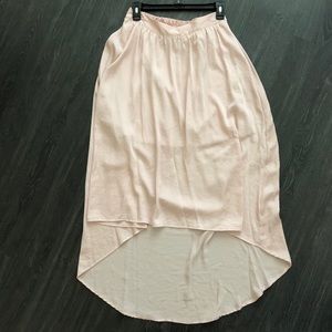 Blush high low skirt